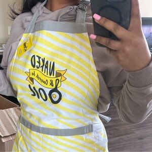Yellow LODGE BRAND Striped Apron with Graphic
